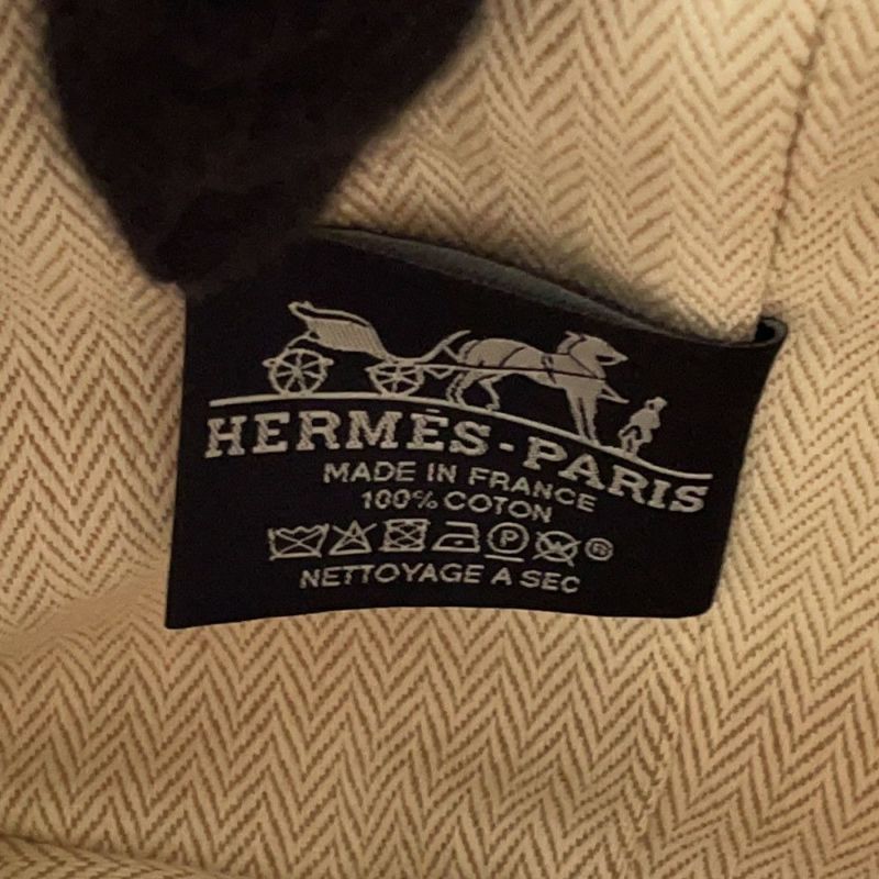 エルメス ポーチ ブリッド・ア・ブラックPM ベージュ/シルバー金具 キャンバス HERMES バッグ 小物入れ