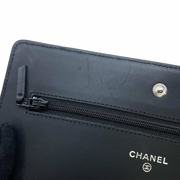 シャネル チェーンウォレット ココマーク キャビアスキン A48654 CHANEL チェーンショルダーバッグ 財布 黒