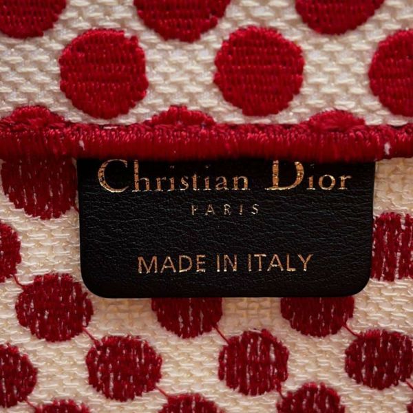 クリスチャン・ディオール トートバッグ ブックトート ポルカドット ミディアム キャンバス Christian Dior 黒 白