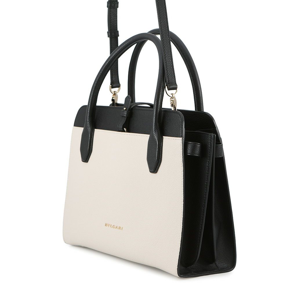 ブルガリ ハンドバッグ ブルガリブルガリ アルバ レザー BVLGARI 2way 黒 白