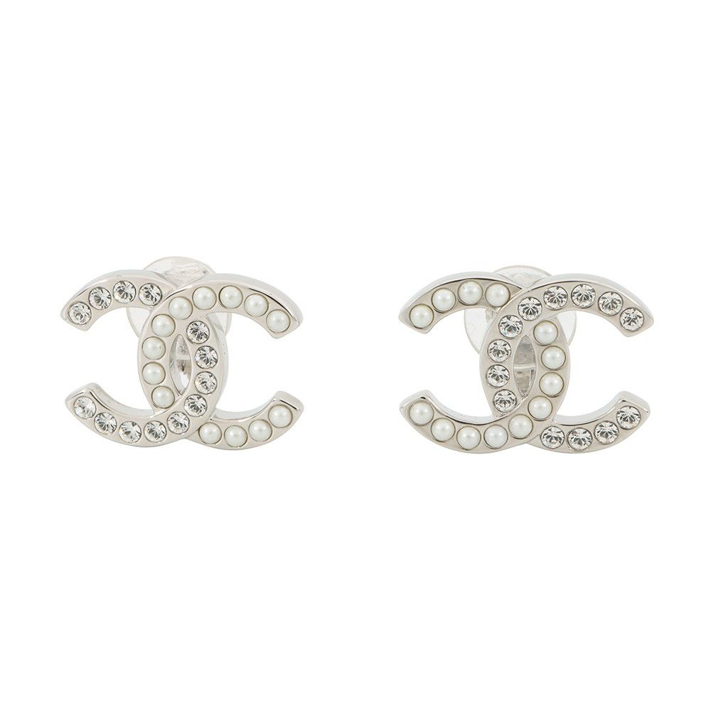 シャネル イヤリング ココマーク フェイクパール ラインストーン B25 B ABD478 CHANEL アクセサリー