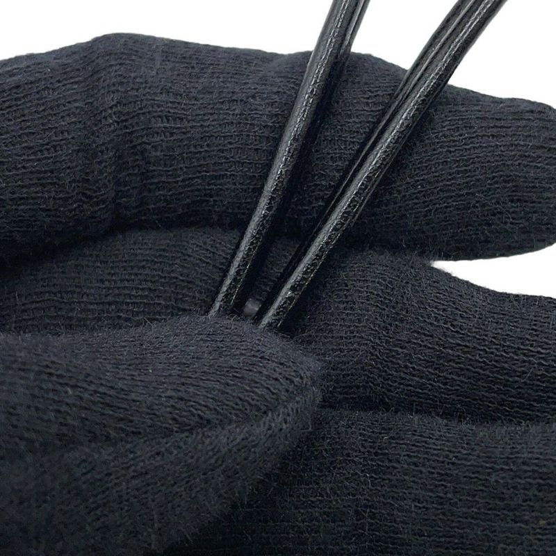 プラダ チェーンショルダーバッグ ビジュー 巾着バッグ サテン PRADA 黒