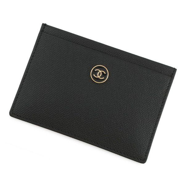 シャネル カードケース ココマーク ココボタン レザー CHANEL 財布 黒