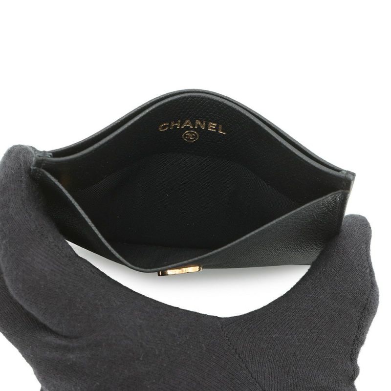 シャネル カードケース ココマーク ココボタン レザー CHANEL 財布 黒