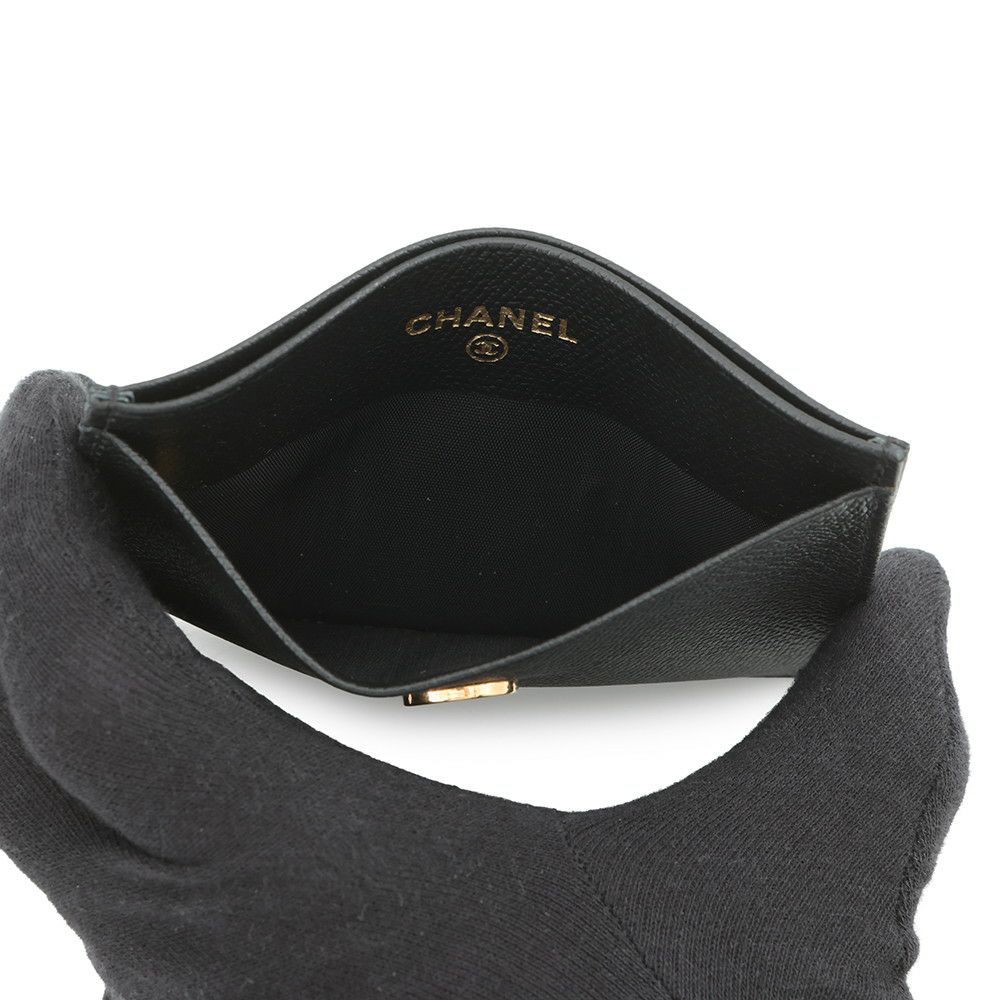 シャネル カードケース ココマーク ココボタン レザー CHANEL 財布 黒