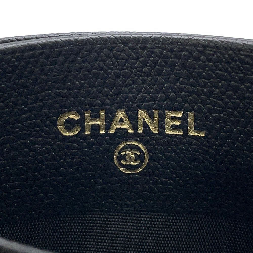 シャネル カードケース ココマーク ココボタン レザー CHANEL 財布 黒