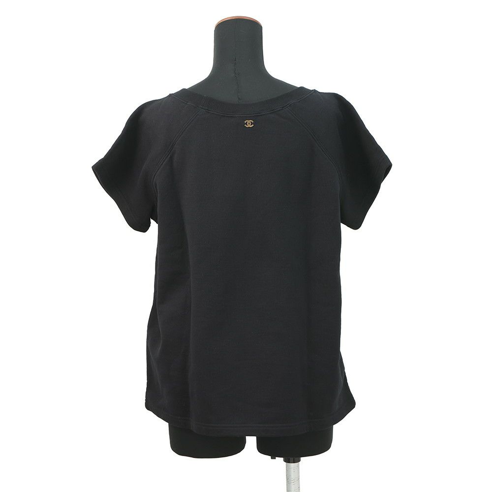 シャネル 半袖Tシャツ スウェット ココマーク  ラグランスリーブ レディースサイズM P57840 CHANEL アパレル 黒