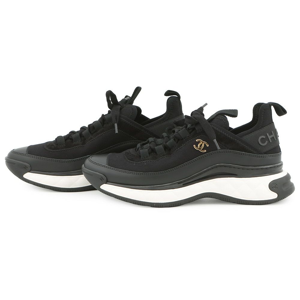 シャネル スニーカー ココマーク レディースサイズ38 G35617 CHANEL 靴 黒