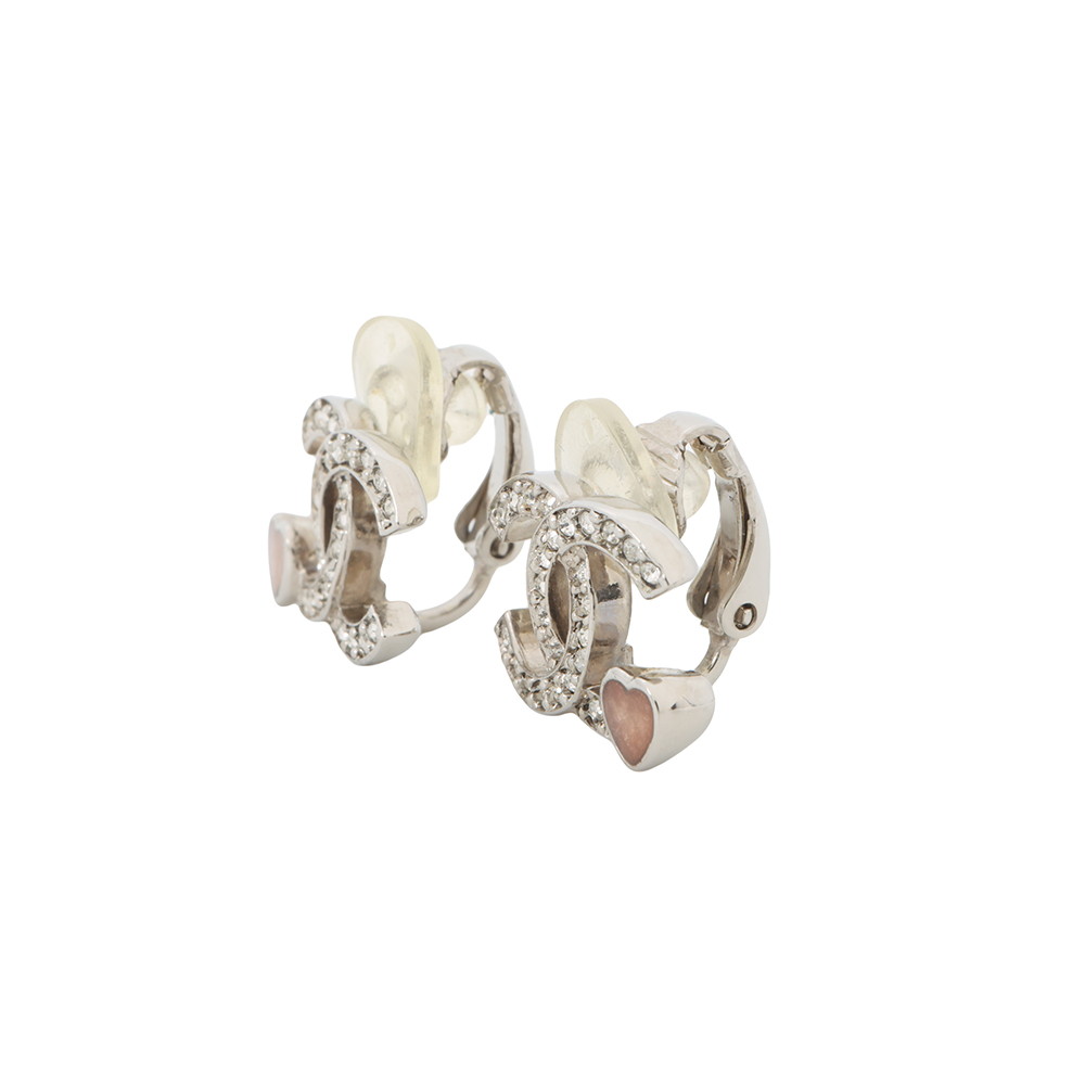 シャネル イヤリング ココマーク ラインストーン ハート C25 P ABF526 CHANEL アクセサリー