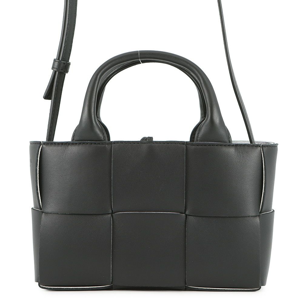 ボッテガヴェネタ ハンドバッグ ミニ マキシイントレチャート キャンディ アルコトート ラムレザーBOTTEGA VENETA バッグ 黒