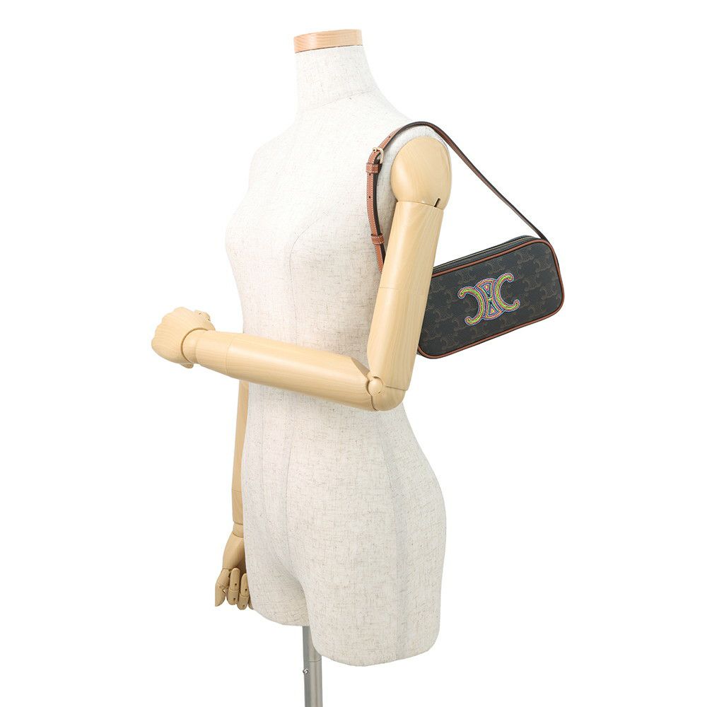 セリーヌ ショルダーバッグ トリオンフ ミニカメラ 刺繍 PVC レザー 10J582 CELINE バッグ