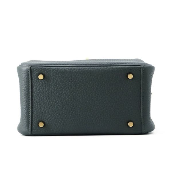 エルメス ハンドバッグ リンディ ミニ ヴェールマングローブ/ゴールド金具 トリヨンクレマンス K刻印 2wayショルダー