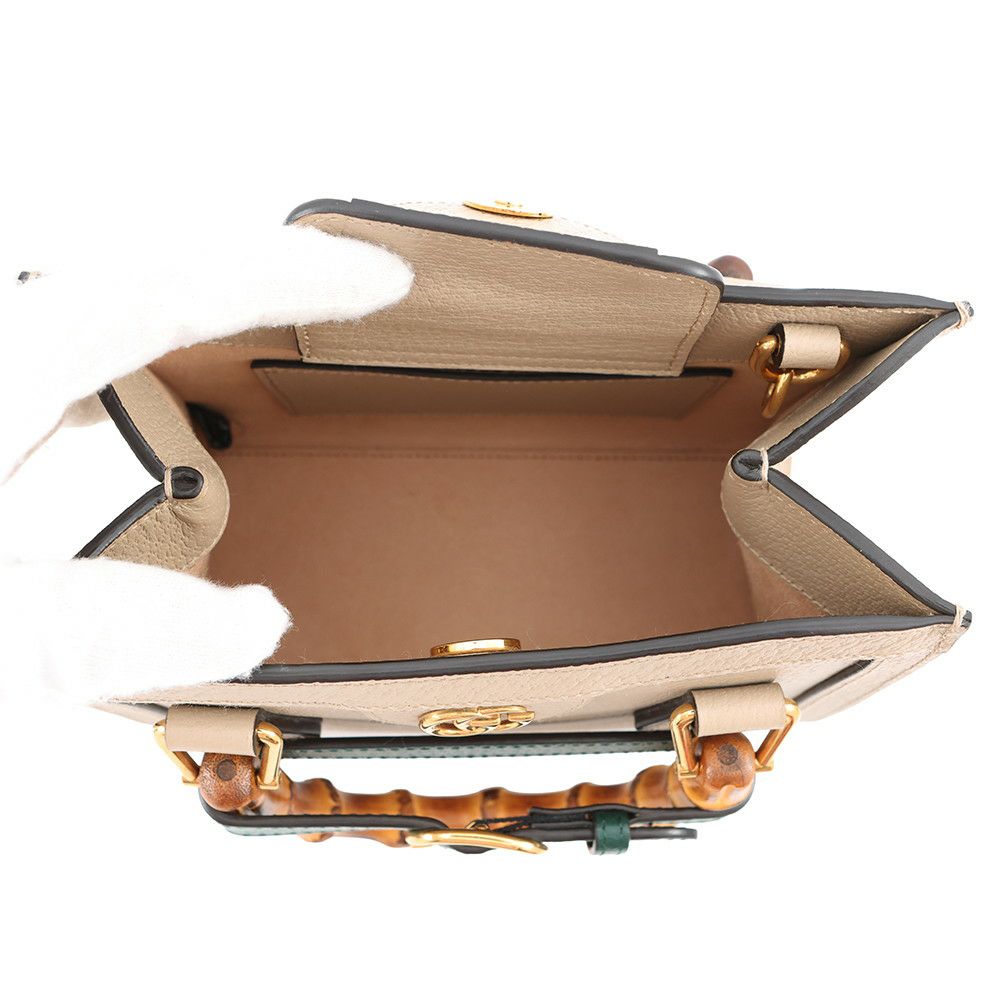 グッチ ハンドバッグ ダイアナ ミニトートバッグ バンブー レザー 702732 GUCCI 2way ショルダーバッグ