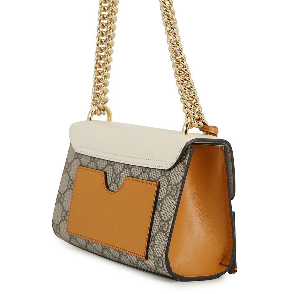 グッチ チェーンショルダーバッグ GGスプリーム/レザー パドロック スモール 409487 Wチェーンショルダー