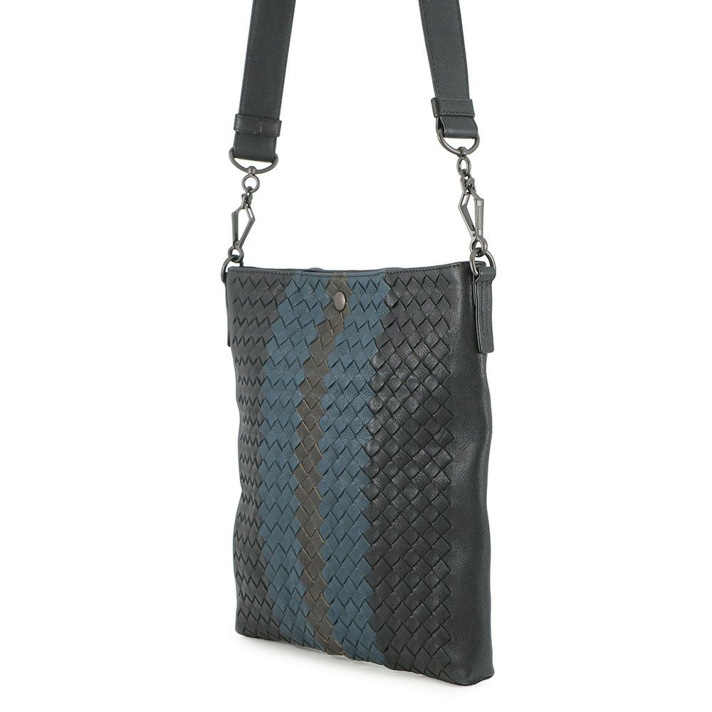 ボッテガヴェネタ ショルダーバッグ イントレチャート クラブ フュメ メッセンジャーバッグ 387302 BOTTEGA VENETA 黒