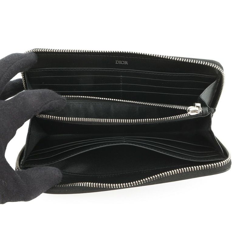 クリスチャン・ディオール 長財布 オブリーク ギャラクシー ラウンドジップウォレット 2ESBC252VPD 黒 トロッター