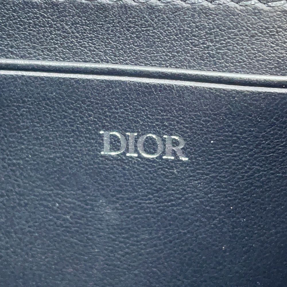 クリスチャン・ディオール ショルダーバッグ オブリーク ジャカード ジップポーチ キャンバス 2OBBC119YSE Christian Dior 黒