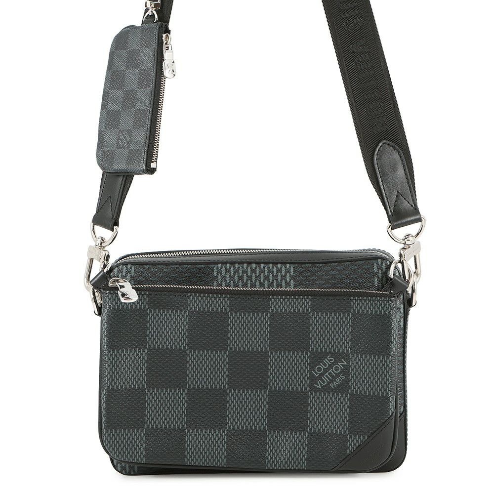 ルイヴィトン ショルダーバッグ ダミエ・グラフィット 3D トリオ・メッセンジャー N50017 LOUIS VUITTON ブラック 黒