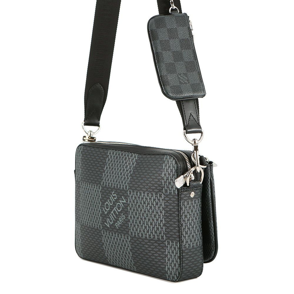 ルイヴィトン ショルダーバッグ ダミエ・グラフィット 3D トリオ・メッセンジャー N50017 LOUIS VUITTON ブラック 黒