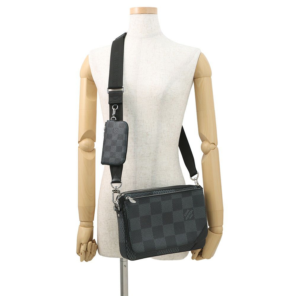 ルイヴィトン ショルダーバッグ ダミエ・グラフィット 3D トリオ・メッセンジャー N50017 LOUIS VUITTON ブラック 黒