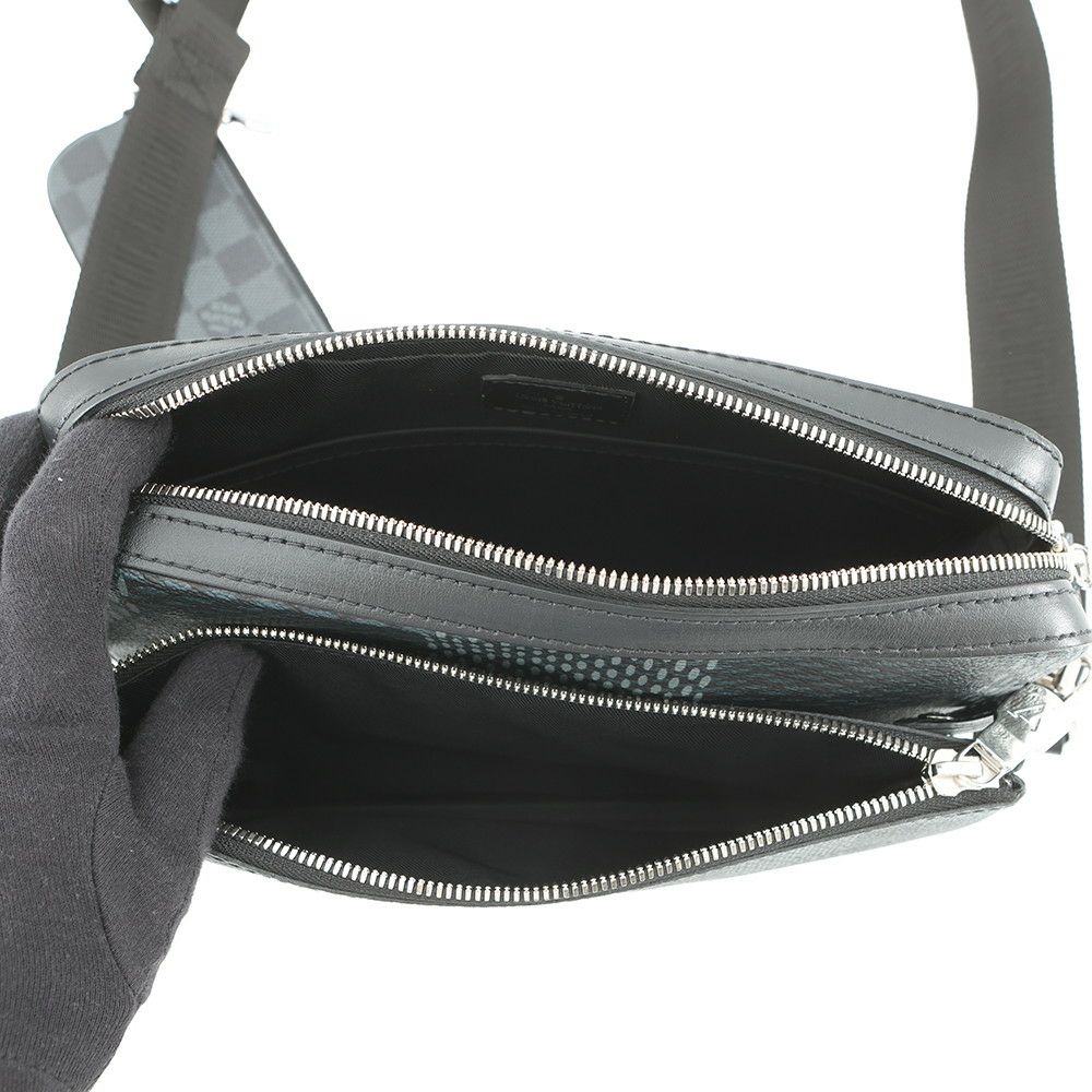 ルイヴィトン ショルダーバッグ ダミエ・グラフィット 3D トリオ・メッセンジャー N50017 LOUIS VUITTON ブラック 黒