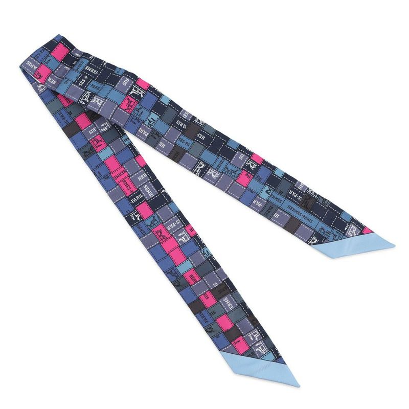 エルメス スカーフ ツイリー ボルデュック・チェック Bolduc au Carre HERMES シルクツイル 2019年秋冬