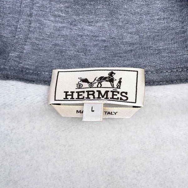 エルメス パーカー ランH フーデッド ジップアップ コットン メンズサイズL HERMES アウター