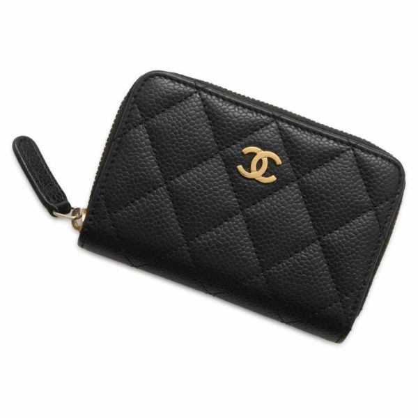 シャネル コインケース クラシック ジップコインパース マトラッセ ココマーク キャビアスキン AP0216 CHANEL 財布 小銭入れ 黒  安心保証 | 中古・新品ブランド販売ギャラリーレア公式通販