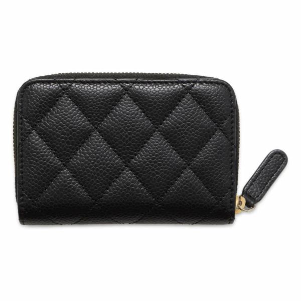 シャネル コインケース クラシック ジップコインパース マトラッセ ココマーク キャビアスキン AP0216 CHANEL 財布 小銭入れ 黒