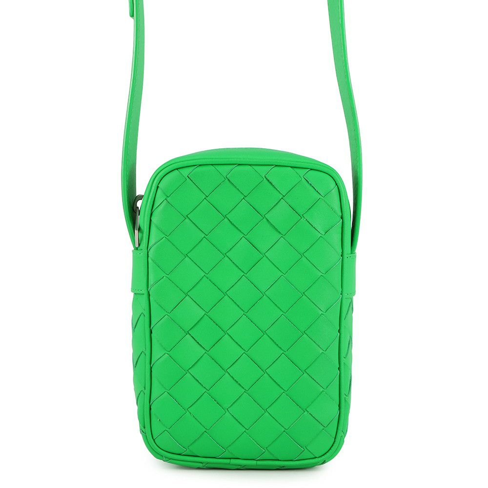 ボッテガヴェネタ ショルダーバッグ イントレチャート フォンポーチ カーフレザー 729296 BOTTEGA VENETA グリーン