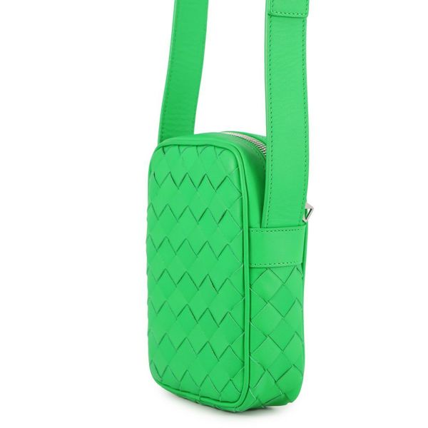 ボッテガヴェネタ ショルダーバッグ イントレチャート フォンポーチ カーフレザー 729296 BOTTEGA VENETA グリーン