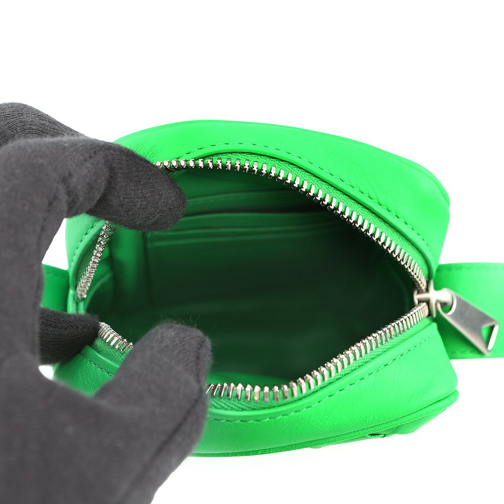 ボッテガヴェネタ ショルダーバッグ イントレチャート フォンポーチ カーフレザー 729296 BOTTEGA VENETA グリーン