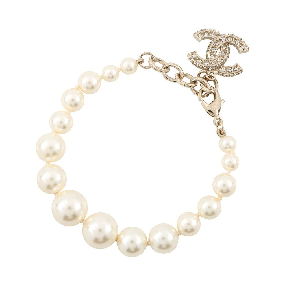 シャネル ブレスレット ココマーク フェイクパール ラインストーン B24 V CHANEL アクセサリー