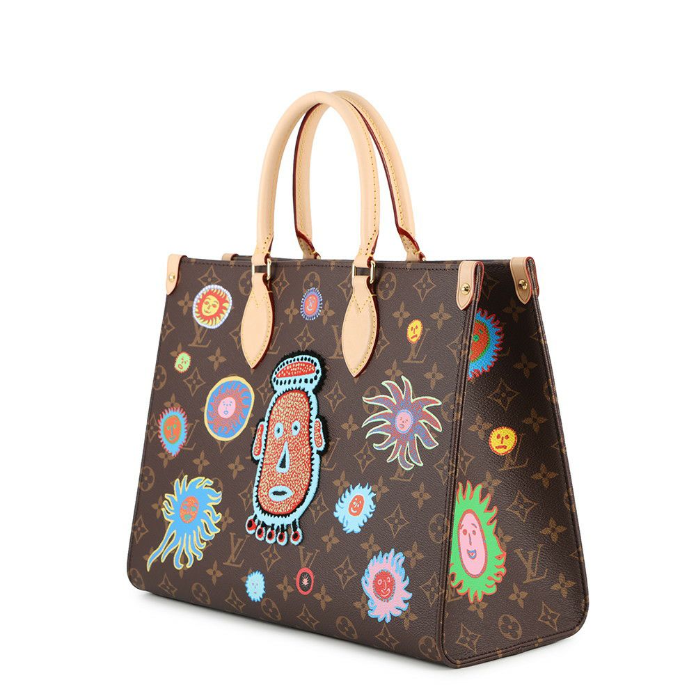 ルイヴィトン トートバッグ モノグラム LV × YK オンザゴー MM M46429 ヴィトン バッグ 2way ショルダー 草間彌生 コラボ
