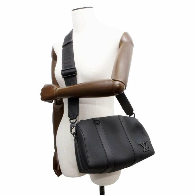 ルイヴィトン ショルダーバッグ グレインカーフレザー アエログラム シティ・キーポル M59255 LOUIS VUITTON バッグ 黒