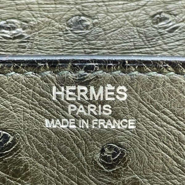 エルメス バーキン30 ヴェールオリーヴ/シルバー金具 オーストリッチ □K刻印 HERMES Birkin ハンドバッグ