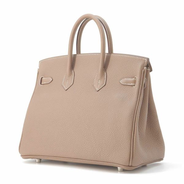 エルメス バーキン25 エトゥープ/シルバー金具 トゴ B刻印 HERMES Birkin ハンドバッグ