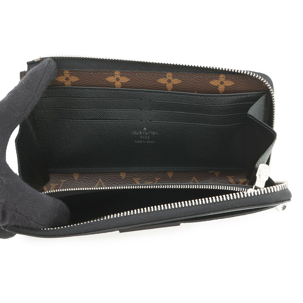 ルイヴィトン 長財布 モノグラム・マカサー ジッピー・ドラゴンヌ M69407 LOUIS VUITTON 黒 ブラック