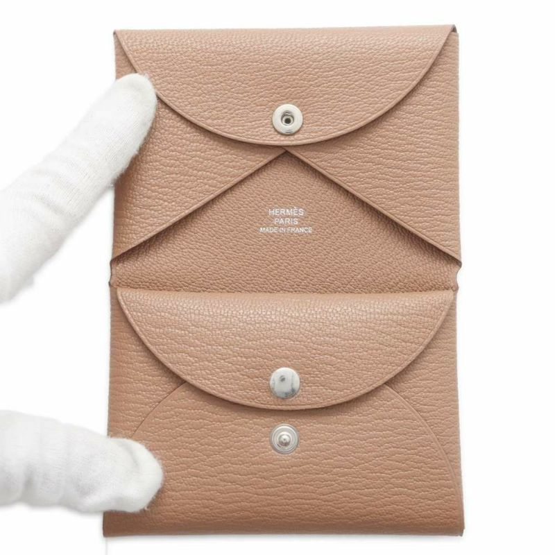 エルメス コインケース カルヴィ デュオ チャイ/シルバー金具 エプソン W刻印 HERMES 財布