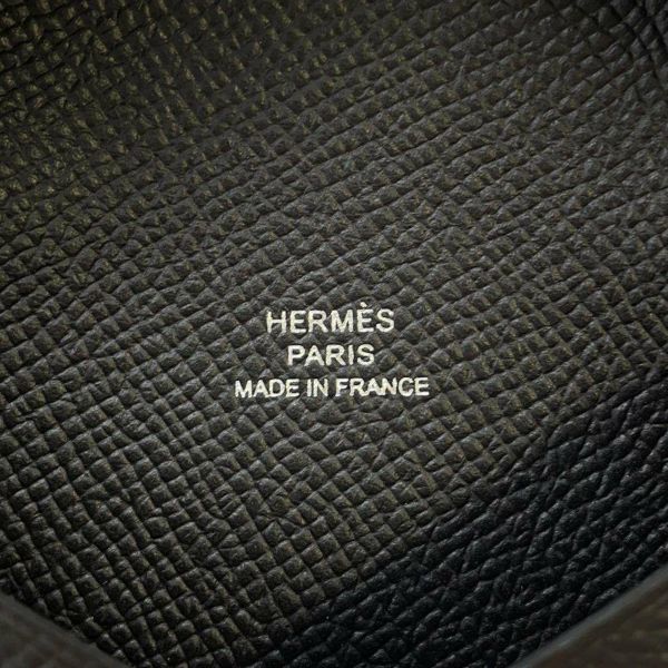 エルメス カードケース カルヴィ ブラック エプソン W刻印 HERMES 名刺入れ 黒