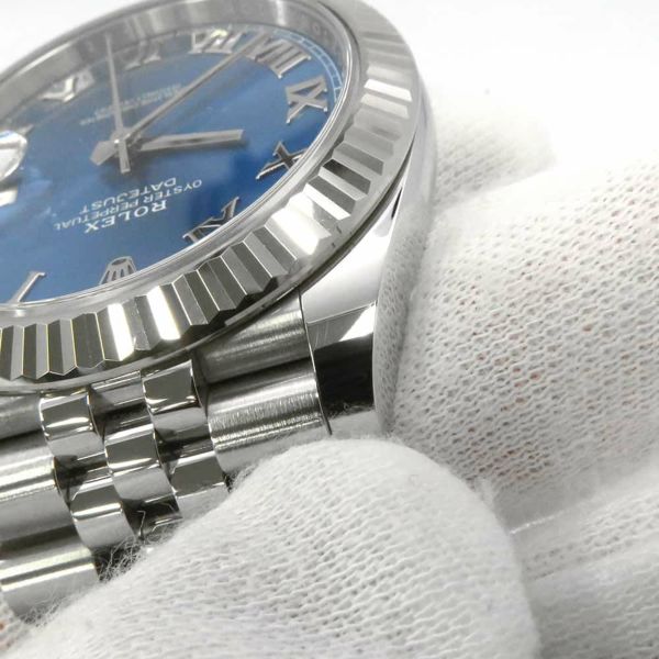 ロレックス デイトジャスト41 SS/K18WG 126334 ROLEX 腕時計 アズーロブルー文字盤 ローマン