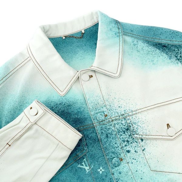 ルイヴィトン ジャケット スプレー デニム ジャケット メンズサイズ48 LOUIS VUITTON 白