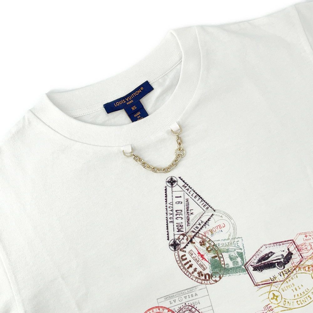 ルイヴィトン Ｔシャツ トラベルスタンプ レディースサイズXS LOUIS VUITTON トップス 白