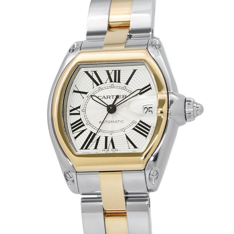 カルティエ ロードスター SM W62031Y4 SS/K18イエローゴールド Cartier 腕時計 ウォッチ シルバー文字盤