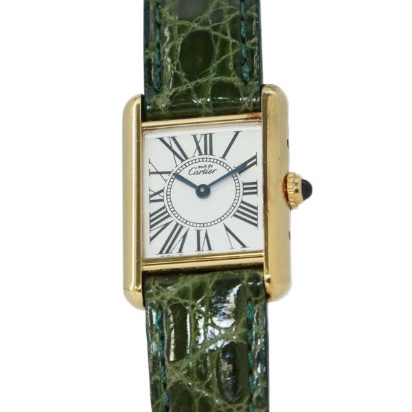 カルティエ マストタンク ヴェルメイユ SM W1005554 Cartier 腕時計 クォーツ シルバー文字盤