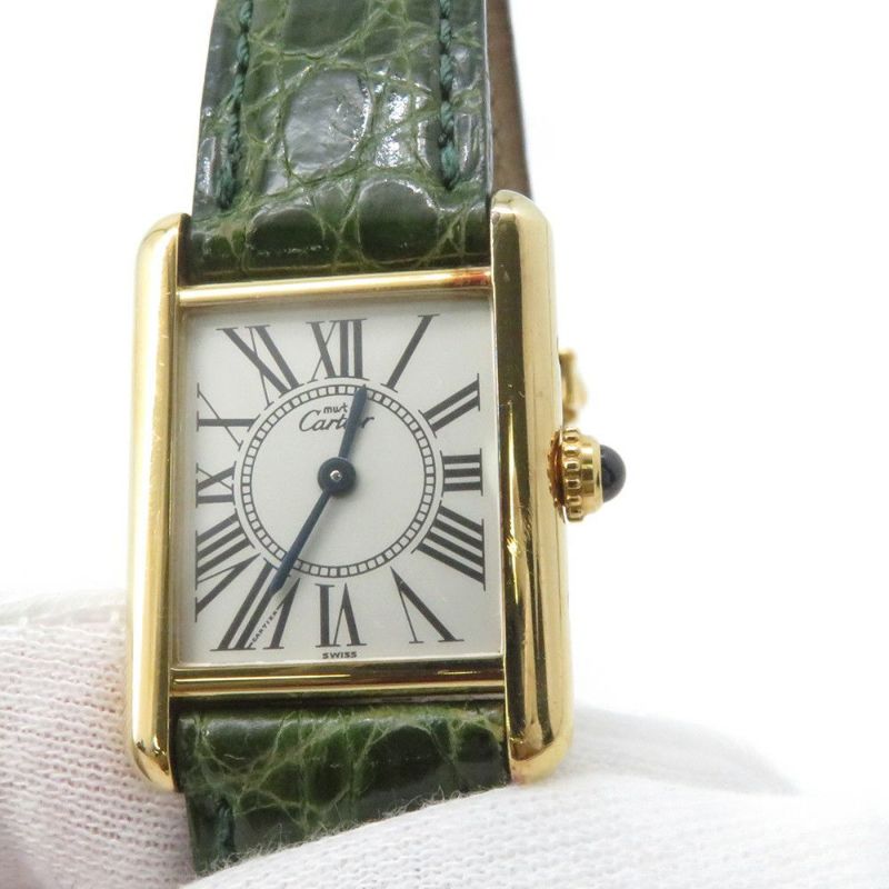 カルティエ マストタンク ヴェルメイユ SM W1005554 Cartier 腕時計 クォーツ シルバー文字盤