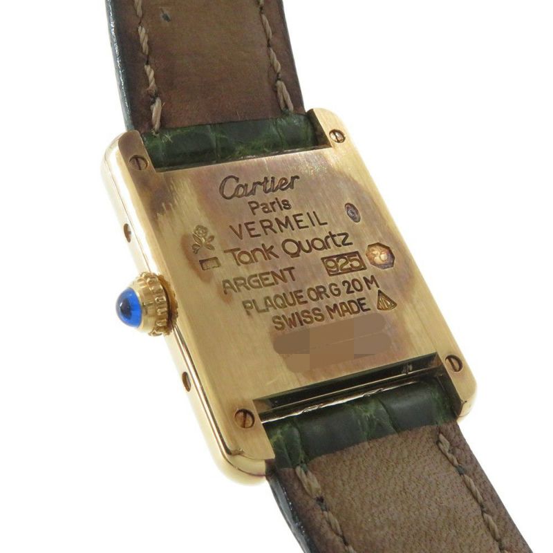 カルティエ マストタンク ヴェルメイユ SM W1005554 Cartier 腕時計 クォーツ シルバー文字盤