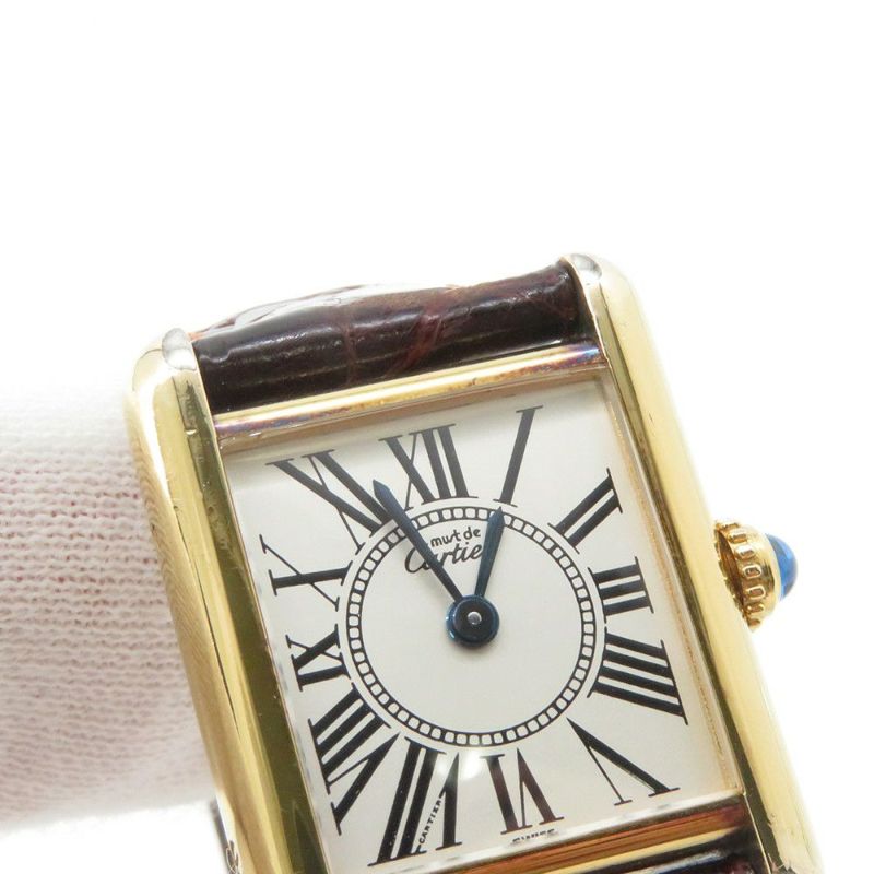 カルティエ マストタンク ヴェルメイユ SM W1005554 Cartier 腕時計 シルバー文字盤