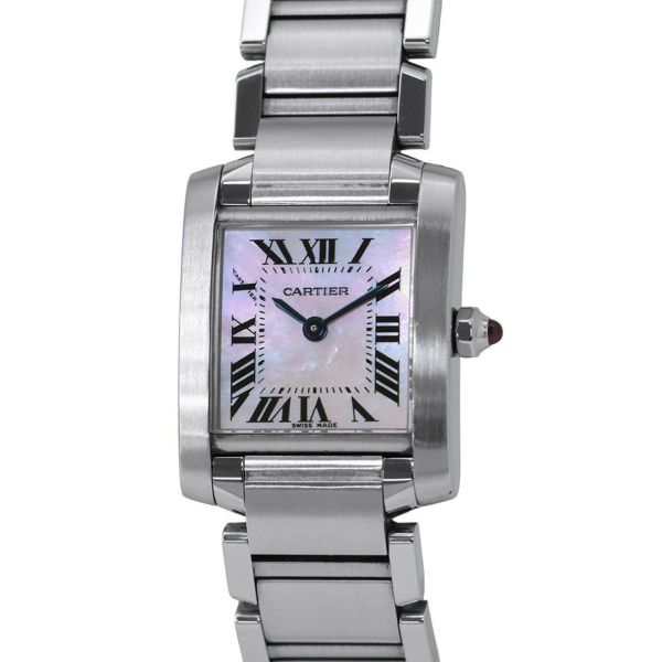 カルティエ タンクフランセーズ SM W51028Q3 Cartier 腕時計 レディース クォーツ ピンクシェル文字盤