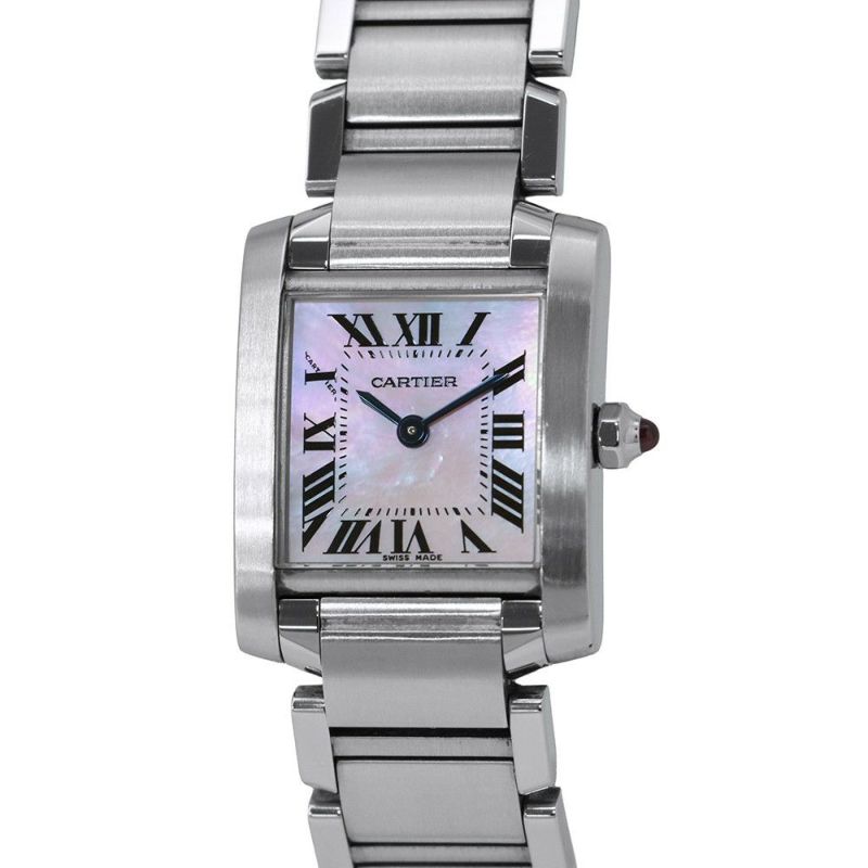 カルティエ タンクフランセーズ SM W51028Q3 Cartier 腕時計 レディース クォーツ ピンクシェル文字盤